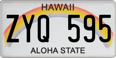 HI license plate ZYQ595