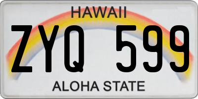 HI license plate ZYQ599