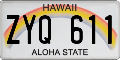 HI license plate ZYQ611