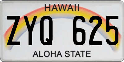 HI license plate ZYQ625