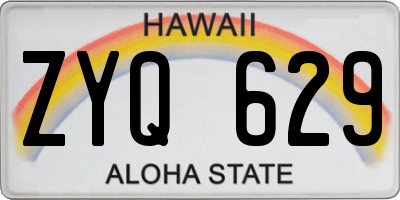 HI license plate ZYQ629