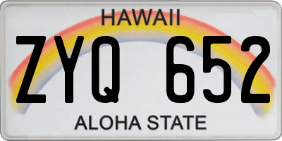 HI license plate ZYQ652