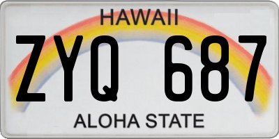 HI license plate ZYQ687