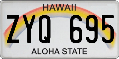 HI license plate ZYQ695