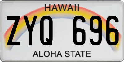 HI license plate ZYQ696