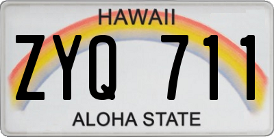 HI license plate ZYQ711