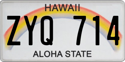 HI license plate ZYQ714