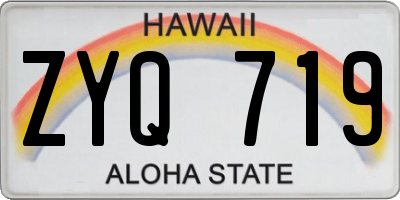 HI license plate ZYQ719