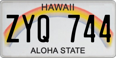 HI license plate ZYQ744