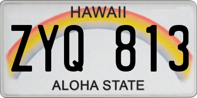 HI license plate ZYQ813