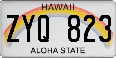 HI license plate ZYQ823