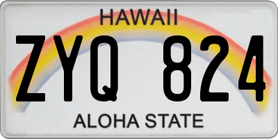 HI license plate ZYQ824