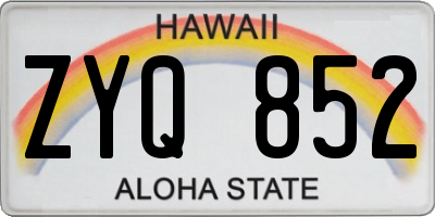 HI license plate ZYQ852