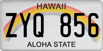 HI license plate ZYQ856