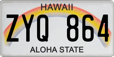 HI license plate ZYQ864