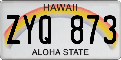 HI license plate ZYQ873