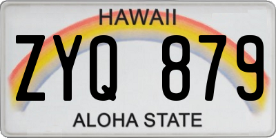 HI license plate ZYQ879