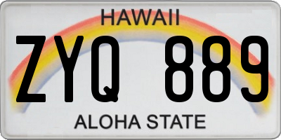 HI license plate ZYQ889