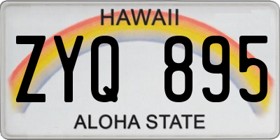 HI license plate ZYQ895