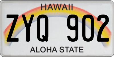HI license plate ZYQ902