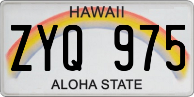 HI license plate ZYQ975