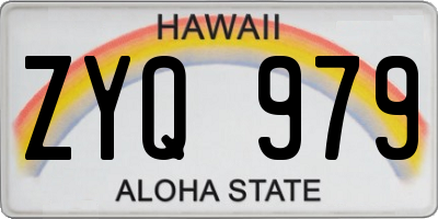 HI license plate ZYQ979