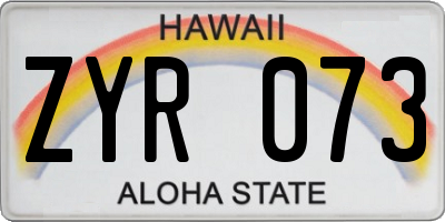 HI license plate ZYR073
