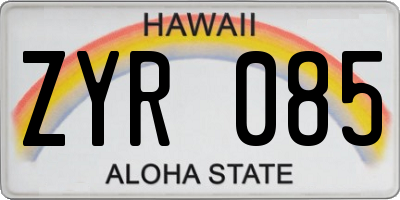 HI license plate ZYR085