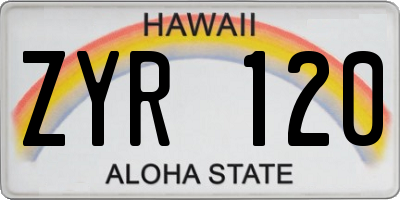 HI license plate ZYR120