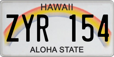 HI license plate ZYR154