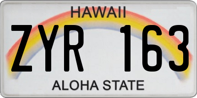 HI license plate ZYR163