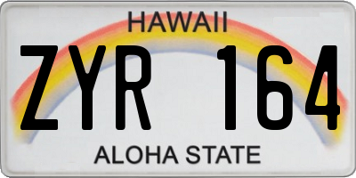 HI license plate ZYR164