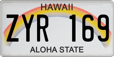 HI license plate ZYR169