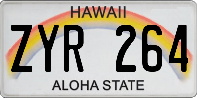 HI license plate ZYR264