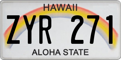 HI license plate ZYR271