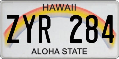 HI license plate ZYR284