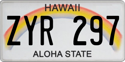 HI license plate ZYR297