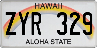 HI license plate ZYR329