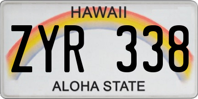 HI license plate ZYR338
