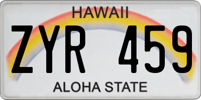 HI license plate ZYR459