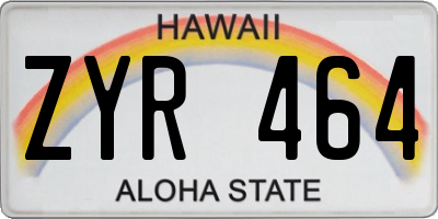 HI license plate ZYR464