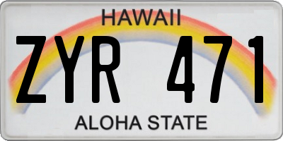 HI license plate ZYR471