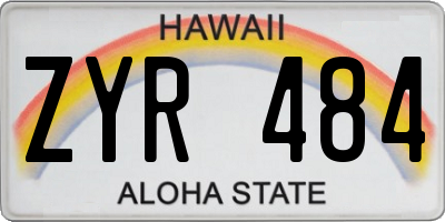 HI license plate ZYR484