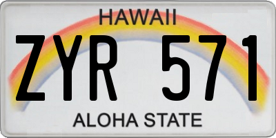 HI license plate ZYR571