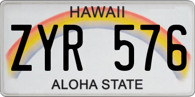 HI license plate ZYR576