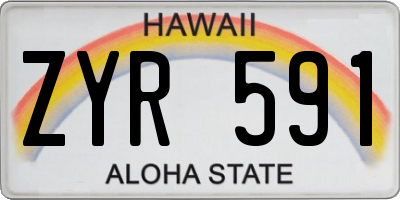 HI license plate ZYR591