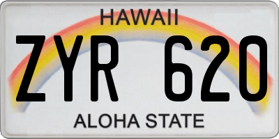 HI license plate ZYR620