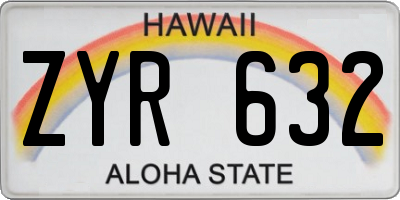 HI license plate ZYR632