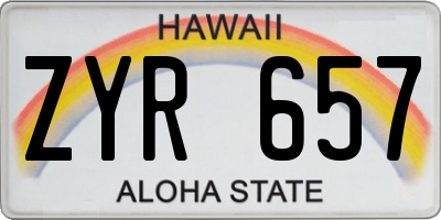 HI license plate ZYR657