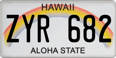 HI license plate ZYR682